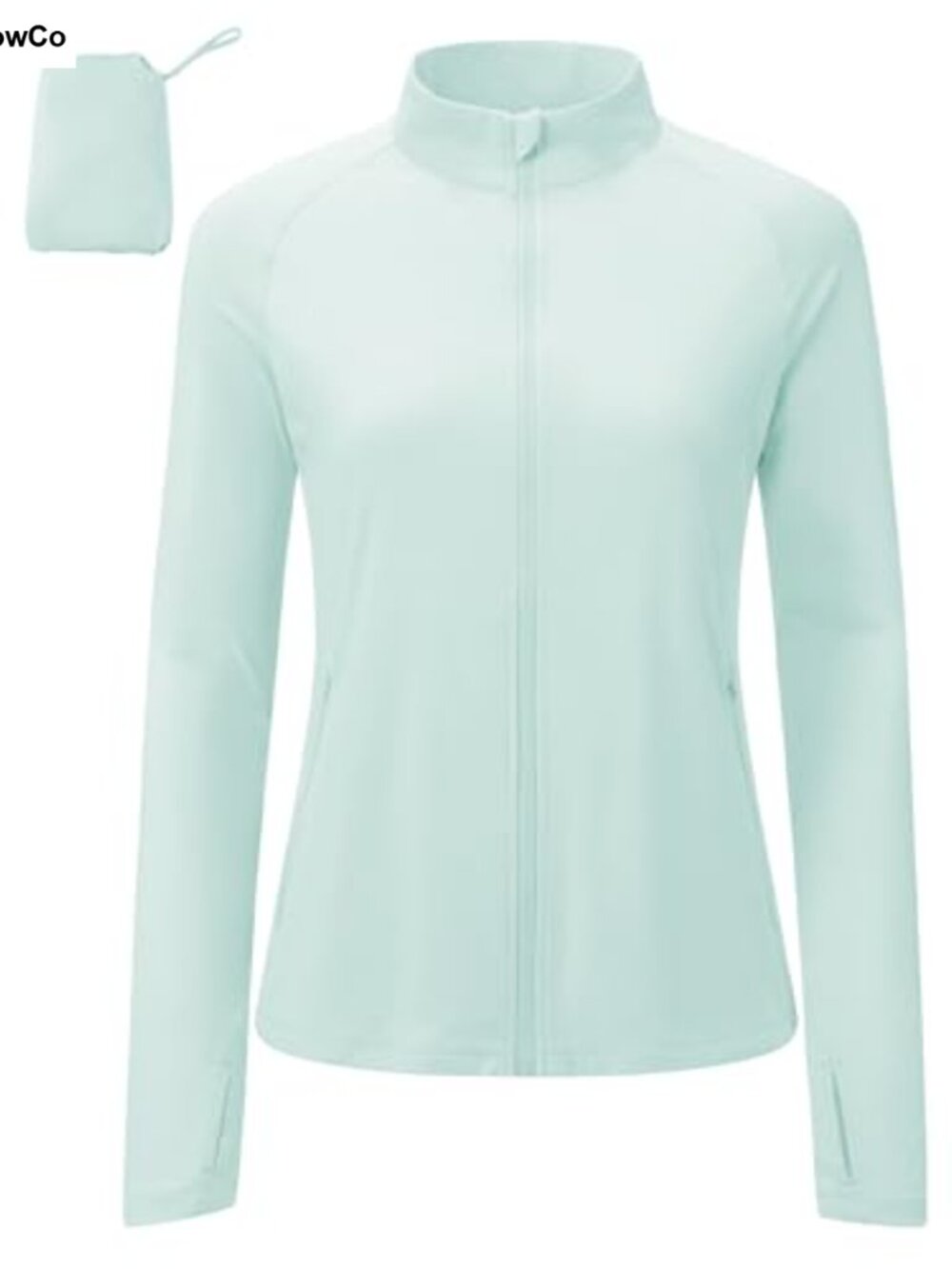 Lightweight UPF 50+ Athletic Jacket Full Zip Thumbholes Running